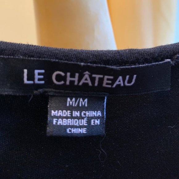 Dress, Le Château, fine jersey, black, all lining, Medium, deep boat neckline. - Picture 6 of 10